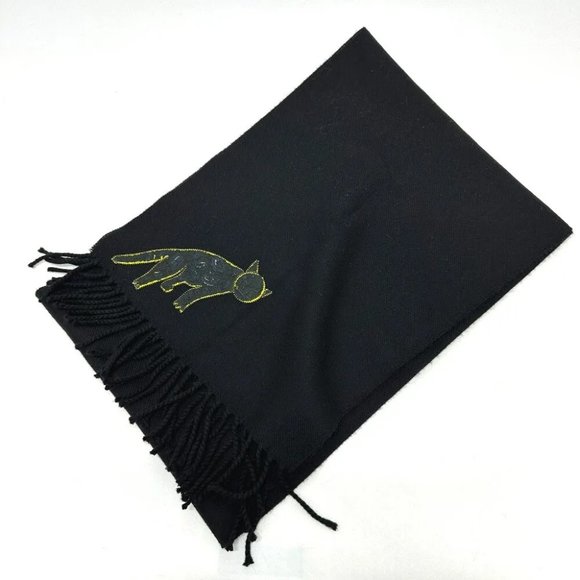 FENDI Leopard motif Scarf wool Black - Picture 8 of 9